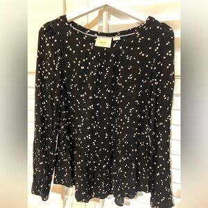 Maeve Black and White Blouse